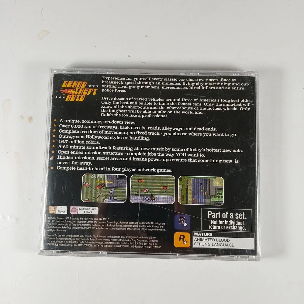 Grand Theft Auto Video Game PS1 Collectors Edition Rockstar SLUS-00106CE NTSC